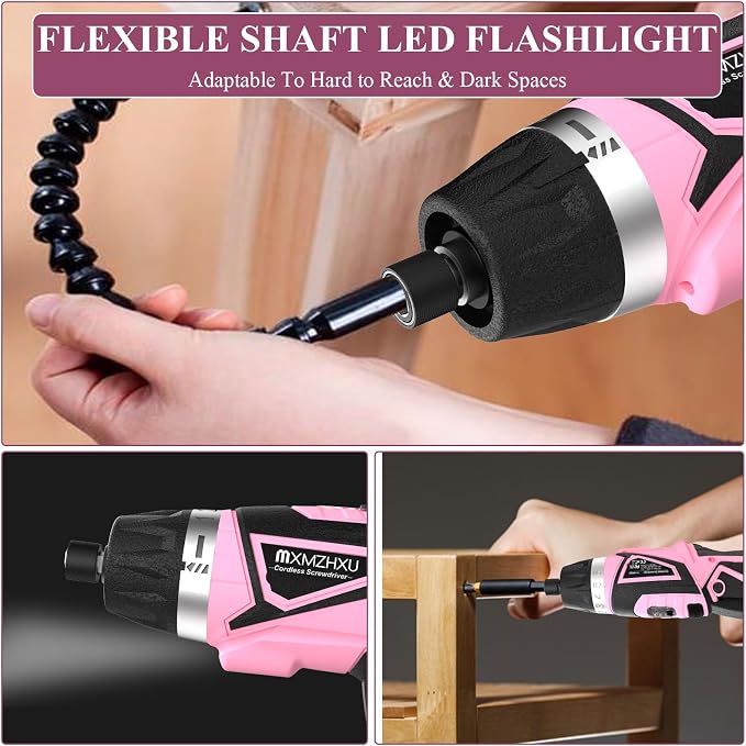 8V Cordless Screwdriver,6+1 Precision Torque Electric Screwdriver | Upgraded Max 10N·m 2000mAh Rechargeable Screw Gun with 50-Piece Kit,180° Pivoting Handle,LED Light,Gift for DIY & Home