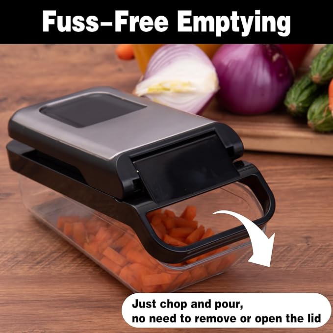 Vegetable Chopper, 10-in-1 Mandoline Slicer & Food Chopper, Multifunctional Veggie Onion Chopper Cutter with Container and Spiralizer, Kitchen Gadgets for Salad,Potato,Carrot,and Garlic