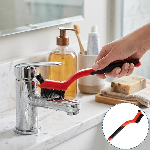 6-Pack Nylon Cleaning Brushes, Small Detail Cleaning Brushes for Tight Spaces, Dual Head Scrub Brushes for Car Detailing, Kitchen, Bathroom, Crevice Cleaning