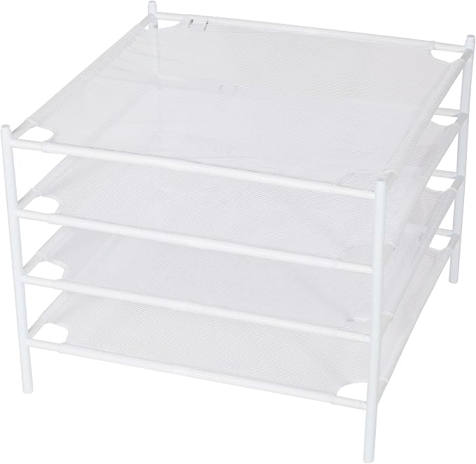 Sweater Drying Rack, 4-Pack Stackable Flat Clothes Drying Rack, Laundry Drying Rack, Mesh Air Flat Dryer, Portable Dry Rack for Indoor & Outdoor