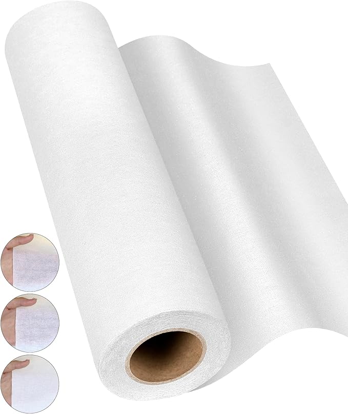 PLANTIONAL Woven Cotton Iron-On Fusible Interfacing: 10.6 inch X 10 Yards White Light Weight 100% Cotton Single-Sided Interfacing for t-Shirt Quilts Blouses Dress Shirts Collars DIY Crafts Supplies