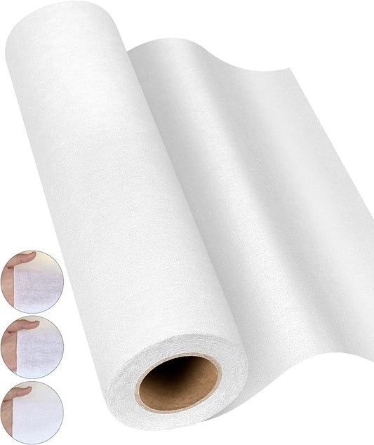 PLANTIONAL Woven Cotton Iron-On Fusible Interfacing: 10.6 inch X 10 Yards White Light Weight 100% Cotton Single-Sided Interfacing for t-Shirt Quilts Blouses Dress Shirts Collars DIY Crafts Supplies