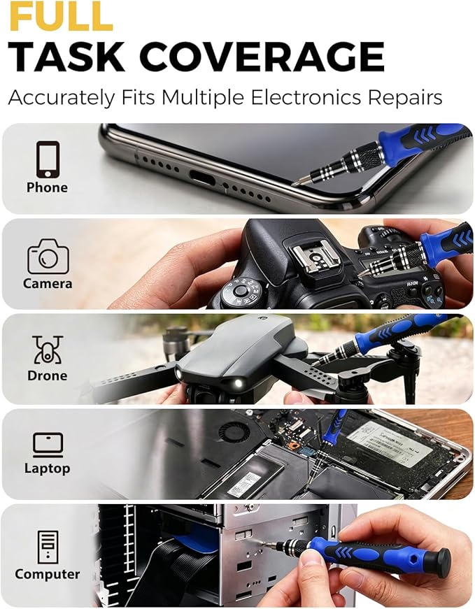 80 IN 1 Professional Computer Repair Tool Kit, Precision Screwdriver Set | Magnetic Screwdriver Set for Laptop, PC, MacBook, Tablet, iPhone, PS4, Electronics, Gamer Tech Gifts for Men (Blue)