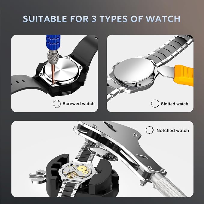 JOREST Watch Repair Tool Kit, Battery Replacement, Strap Adjustment, Bracelet Pin Removal, Band Link Remover, Resizing Tool, Wrench Opening Cover, Case Back Opener, Screwdriver, Spring Bar
