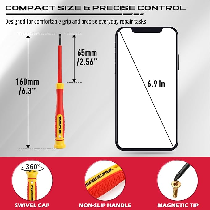 14-Piece Precision Screwdriver Set, Repair Tool Kit with Phillips, Torx and Slotted Screwdrivers, Voltage Test Screwdriver for Electronics, Eyeglasses, Watches, Small Repairs, DIY Use and Tool Set