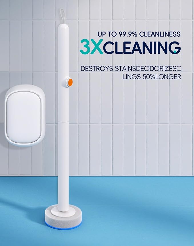 Disposable Toilet Cleaning System - Toilet Wand Kit with 36 High-Performance Refills, Wall Mounted Toilet Brush and Holder for Deep Cleaning Bathroom (Toilet Brush+18 Refills)
