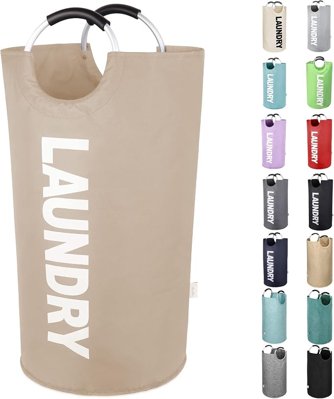 Large Laundry Basket, Laundry Hamper Bag with Handles, 115L Brown | Freestanding Tall Dirty Clothes Hamper, Collapsible and Portable Laundry Bin for Dorms and Bedrooms, Thick, Sturdy Fabric