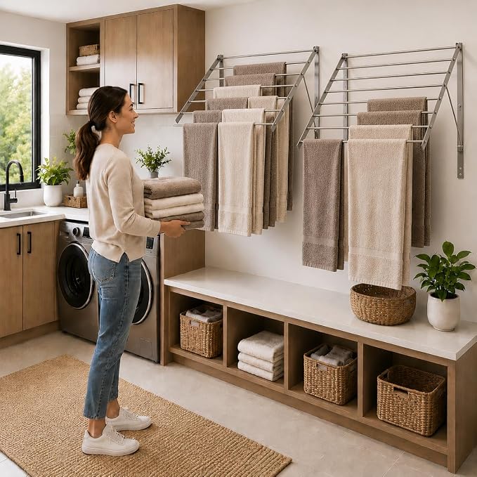Smartsome Wall Mounted Clothes Drying Rack | 30" | 20 Ft | 60 lb