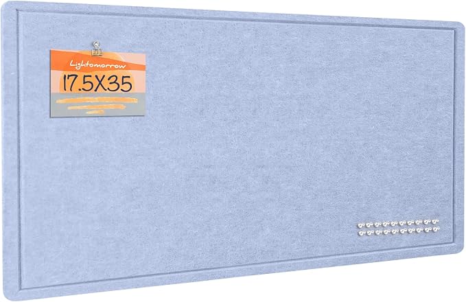 Felt Bulletin Board 35x18 inches, Decorative Pin Board for Home & Office | Cork Board Alternative for Wall with Push Pins, Display Mood Board for Photos, Notes & Reminders