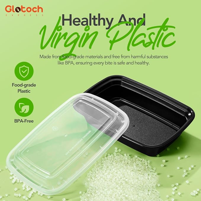 Glotoch 24oz [1 Pallet-8350 Pack] Meal Prep Containers Reusable with Lids, Food Storage Containers Microwave,Freezer,Dishwasher Safe, Leakproof & BPA Free Durable Plastic Bento Box To Go Take Out