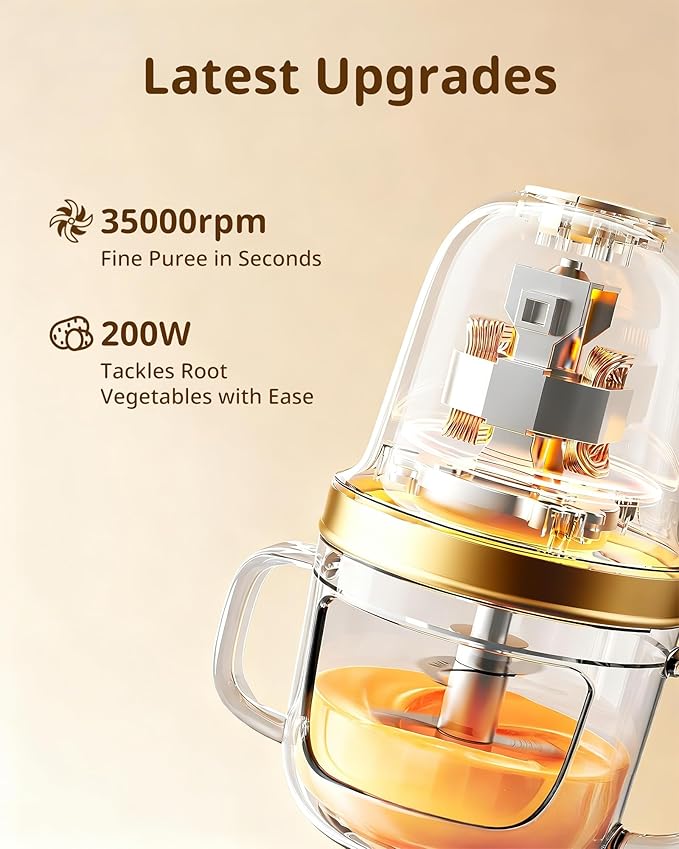 SosekiBaby Solo Baby Food Maker,Mini Food Processor Set,316 Stainless Steel Blades,10oz Glass Baby Puree Blender for Fruit, Vegatable & Meat,2-Speed Control,BPA-Free,Ivory
