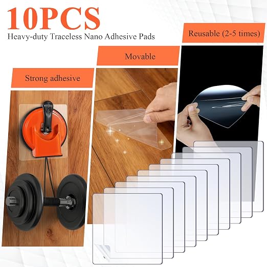 Floor Gap Fixer Tool with 10 Reusable Sticky Pads, Enhanced Suction Cup Laminate/Vinyl Flooring Tool for Fix Gaps, Professional Heavy Duty Floor Gap Repair Kit for Vinyl Plank Hardwood Floor