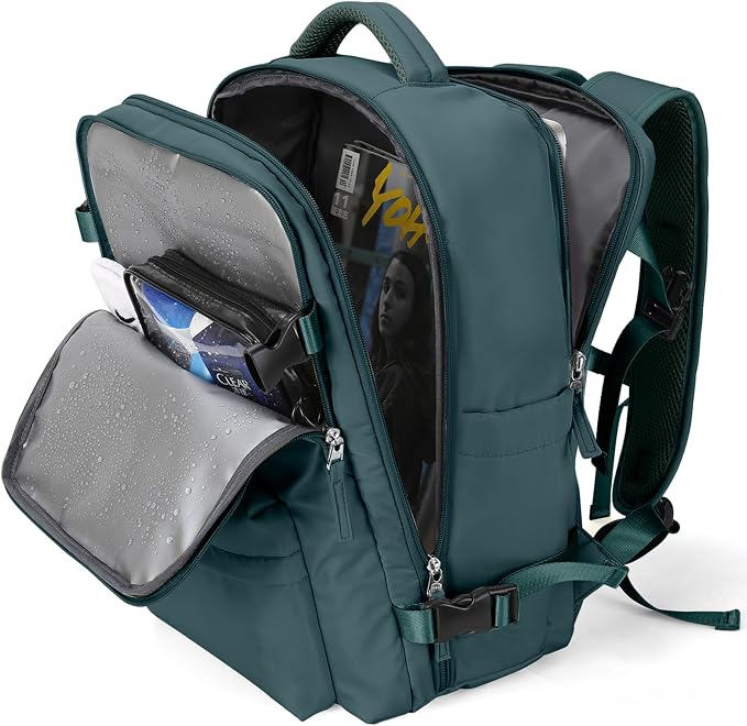WONHOX Large Travel Backpack Women, Carry On Backpack,Hiking Backpack Waterproof Outdoor Sports Rucksack Casual Daypack Work Daypack Shoes Compartment, Dark Blue