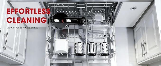 Rotary Cheese Grater Hand Crank with Foldable Handle, 3 Stainless Steel Blades, Perfect Graters for Kitchen, Manual Cheese Shredder Hand Crank with Suction Base, Rotary Grader (White)