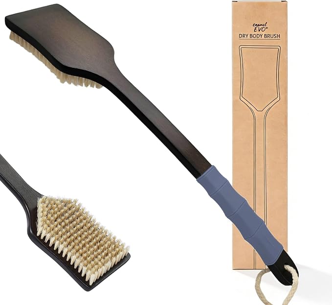 Back Scrubber for Shower,Exfoliating Shower for Men with Long Handle,Dry Brushing Body Brush,Lymphatic Contour for Full Body Exfoliation, Skin Cleansing & Lymphatic Drainage