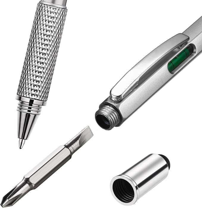 Zhanmai 16 Pcs Multi Tool Pens for Men, 6 in 1 Multitool Ballpoint Pen with Screwdriver Ruler Level Stylus Refills, Bulk Gifts for Employees Office Gadget Supplies Birthday Christmas Stocking Stuffers
