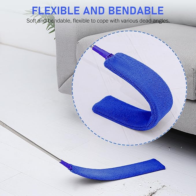SetSail Dusters and Gap Duster with Extension Pole for Cleaning,Blue | 100-inch Extra-Long Gap,Bendable Microfiber Head,Washable,Ceiling Fan Cleaner Duster Kit,for High Ceilings