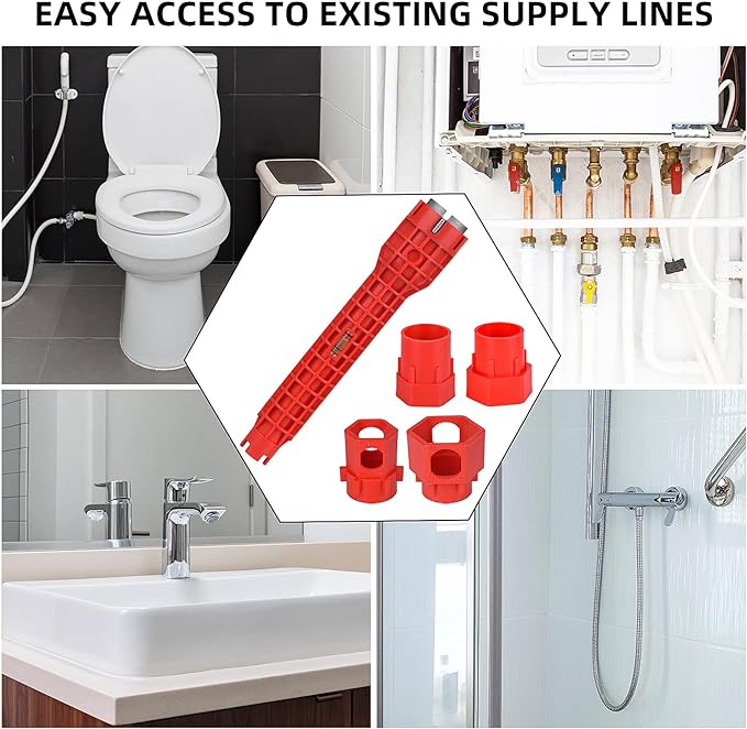 14-in-1 Multi-functional Faucet and Sink Wrench - Plumbing Wrench Installer | Wrench for Toilet, Sink, Bathroom, Kitchen Plumbing Installation and Repairs, Designed for Tight Spaces