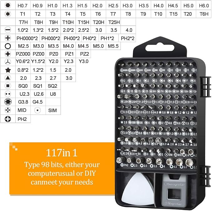 LIFEGOO Precision Screwdriver Set,Mini Repair Tool Kit with Torx Triwing Bits Repair for Electronics Computer, Macbook, Laptop, PC, RC, PS5, iphone,Jewelers, XBOX, Glasses,Camera,Eyeglasses