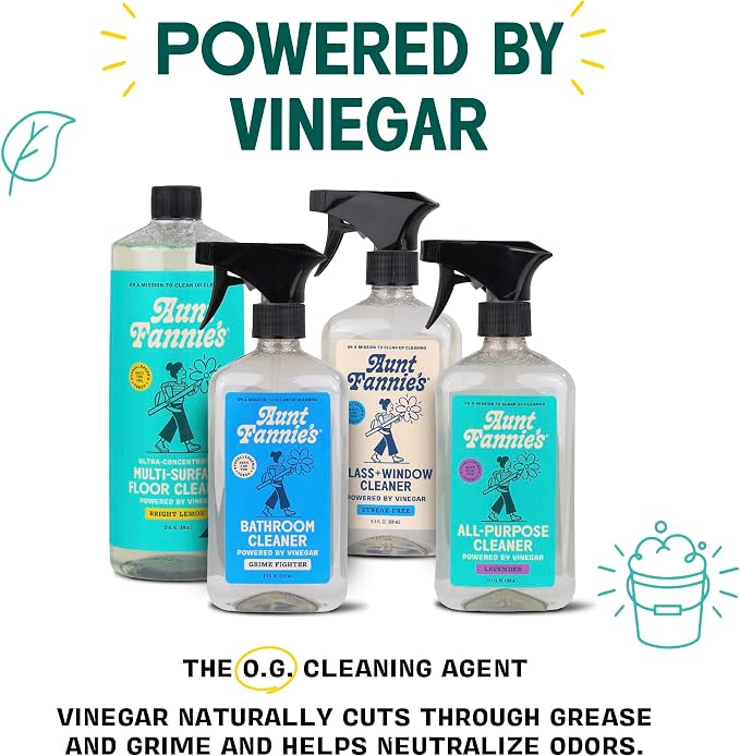 Aunt Fannie's Natural Cleaning Vinegar Wipes, Multipurpose Surface Cleaner, Bright Lemon Scent, 35 Count (Pack of 1)