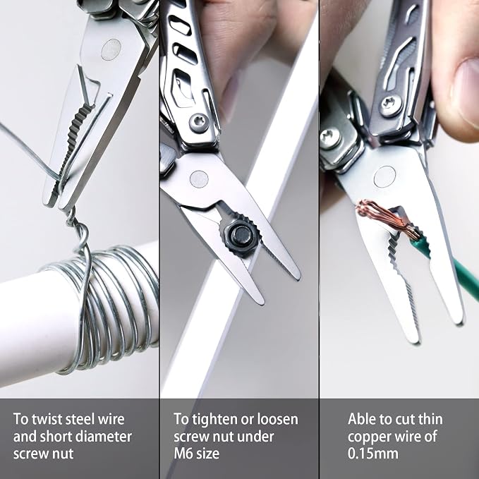 NexTool Mini Flagship EDC Keychain Multitool, Mini Pocket Knife (Silver) | 10-in-1 Multi Tool, 30Cr13 Full Size Scissors, EDC Fifth-Pocket Tool, Cool Gadgets for Men, Gifts for Men on Christimas