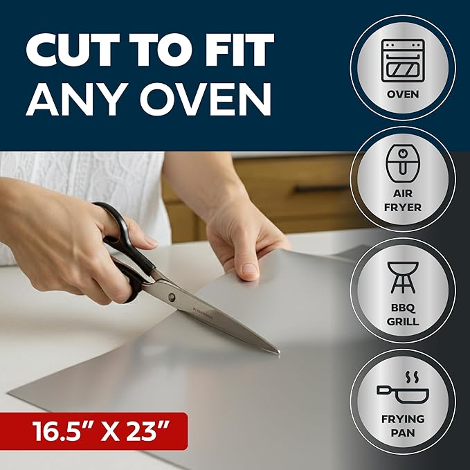 Cooks Innovations Non-Stick Oven Protector Mat, 2 Pack Heavy Duty Nonstick Oven Rack Liners to Protect Convection, Electric, Gas, & Microwave Ovens, BPA & PFOA Free Heat Resistant Baking Mat