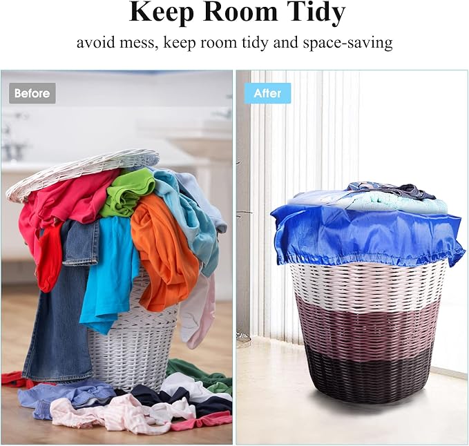 OTraki 2Pack Laundry Bag 28x45 inch Drawstring Laundry Basket Hamper Line Bag XXL Large Dirty Clothes Storage Travel Bag Machine Washable for Camp, Drying Do Not Exceed 176℉ Blue&Black | XXL Large Dirty Clothes Storage Travel Bag Machine Washable for C...