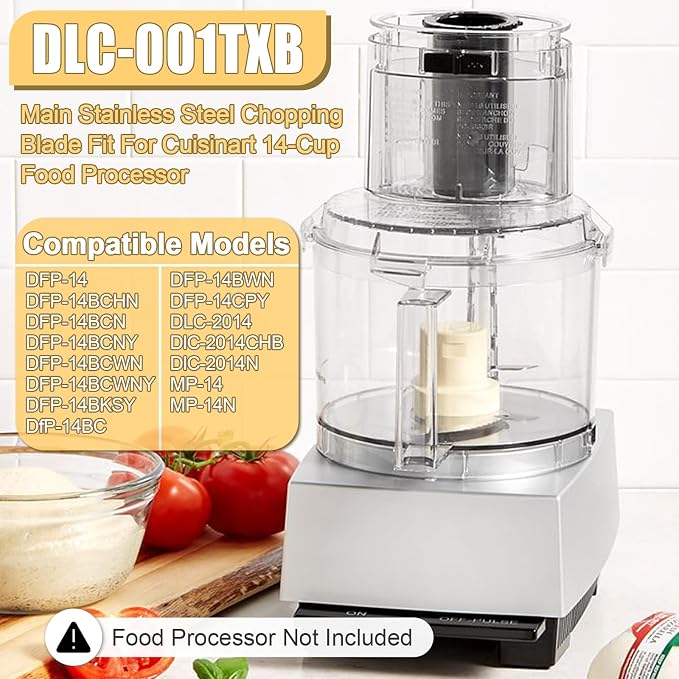 Ketofa DLC-001TXB Main Stainless Steel Chopping Blade,Compatible with Cuisinart 14 Cup DFP-14BCNY DFP-14BCNR DFP-14N etc Food Processor - Blade Chopper Replacement Parts for Cuisinart Food Processor