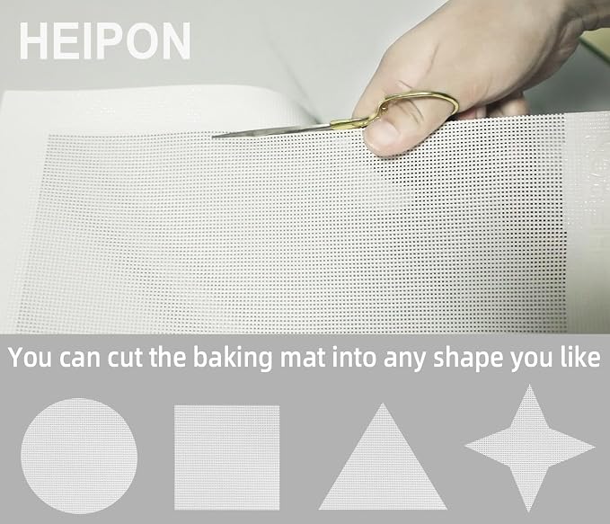 Perforated Baking Mat,2 PCS,15.7"Lx11.8"W,Silicone Baking Mat,Non-Stick,Breathable Mat,Reusable（White,2pcs）