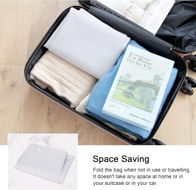 2 Pack Extra Heavy-Duty Laundry Bag with Handles, Silver, 28x36" | Machine Washable, Large Storage Bag, Reinforced Handles, Drawstring Closure & ID Tag, For College Dorm Travel