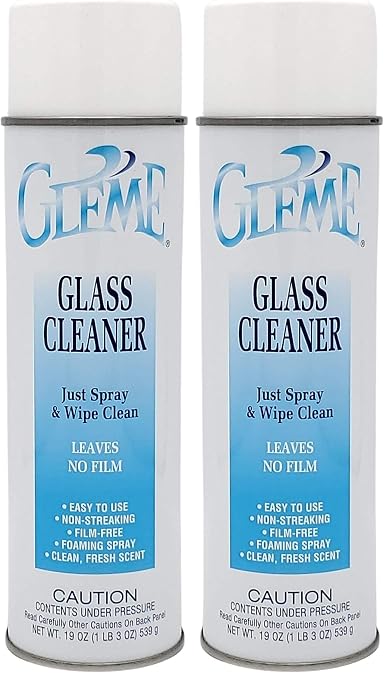 Claire Manufacturing CL050-1PK Gleme Glass Cleaner, 20 oz. can, 1 count, teal & white (Pack of 2)