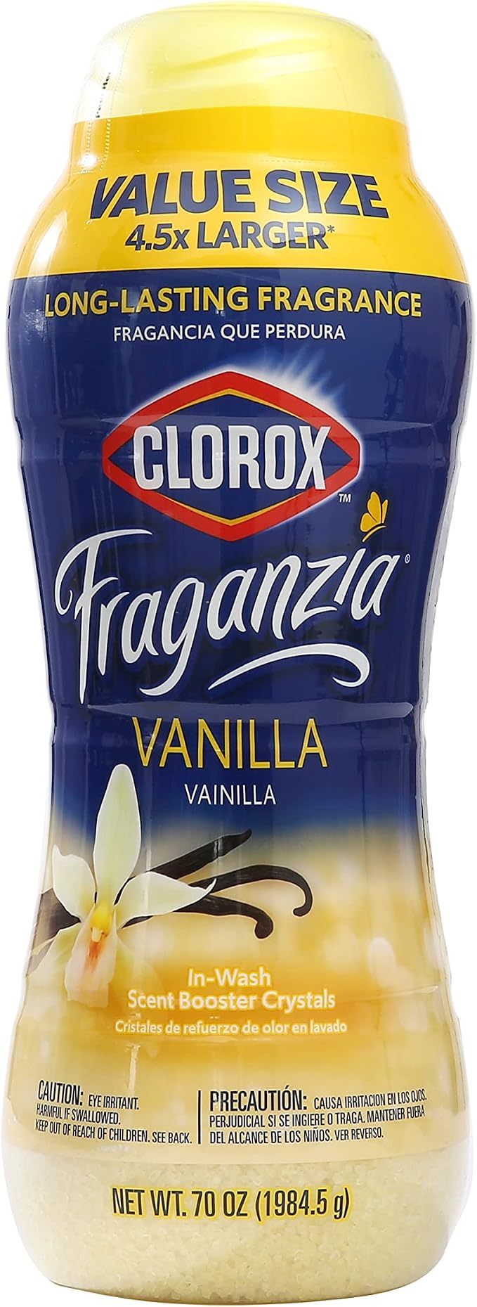 Clorox Fraganzia In-Wash Scent Booster Crystals, Vanilla, 70 Oz Bottle