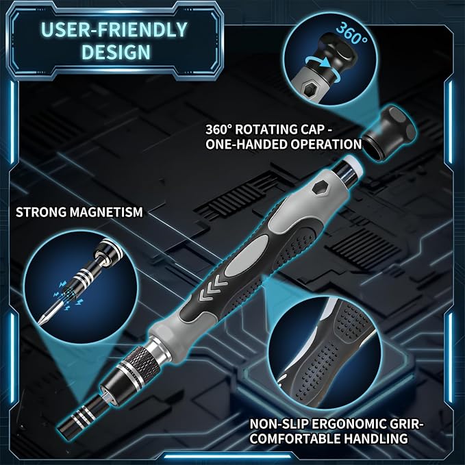 Precision Computer Screwdriver Kit: 122PCS Laptop Screwdriver Sets | 101 Magnetic Drill Bits, Computer Accessories, Electronics Tool Kit Compatible for Tablet, PC, iPhone, PS4 Repair