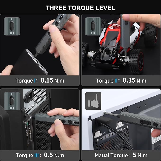 STREBITO Mini Electric Screwdriver Set 155 in 1, Small Electric Screwdriver | 140 S2 Magnetic Bits, 3 Torque Settings, 650mAh Battery, Precision Electric Screwdriver Kit for Computer Laptop RC Electronic