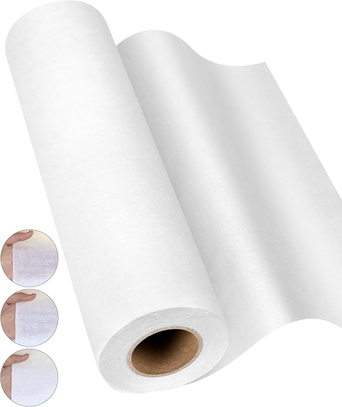 PLANTIONAL Woven Cotton Iron-On Fusible Interfacing: 10.6 inch X 10 Yards White Medium Weight 100% Cotton Single-Sided Interfacing for t-Shirt Quilts Blouses Dress Shirts Collars DIY Crafts Supplies