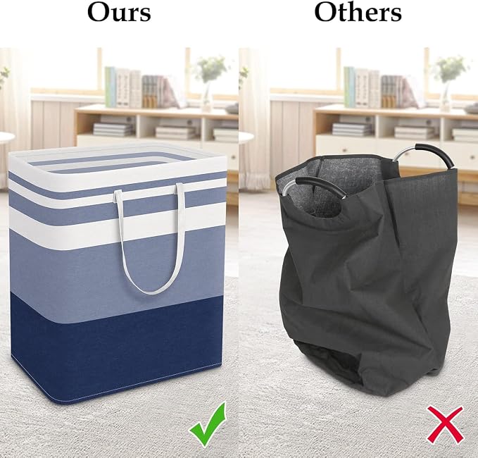 StorageRight Laundry Basket Hamper Large Collapsible Laundry Hamper with Easy Carry Handles，Freestanding Clothes Hampers for Laundry, Bedroom, Dorm, Clothes, Towels, 100L, Gradient Blue | Freestanding Clothes Hampers, Foldable design, with Easy Carry H...