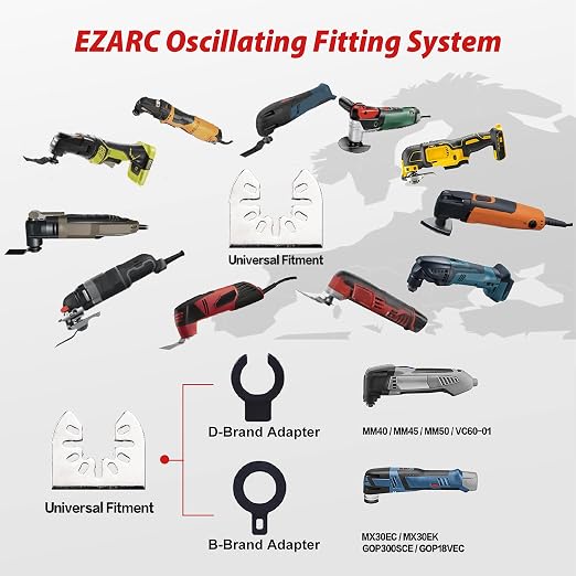 EZARC Oscillating Multi Tool Swing Diamond Blades, Diamond Oscillating Tool Blade, Mortar Cutting Saw Blades for Grout Removal DO57S, 3-Pack