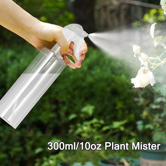 3 Pack 10 oz/300ml Plastic Spray Bottles, BPA-Free Empty Fine Mist Spray Bottles, Leak-Proof Safety Valve Sprayer for Hair, Plants, Cleaning & Pet Care (Not Continuous)