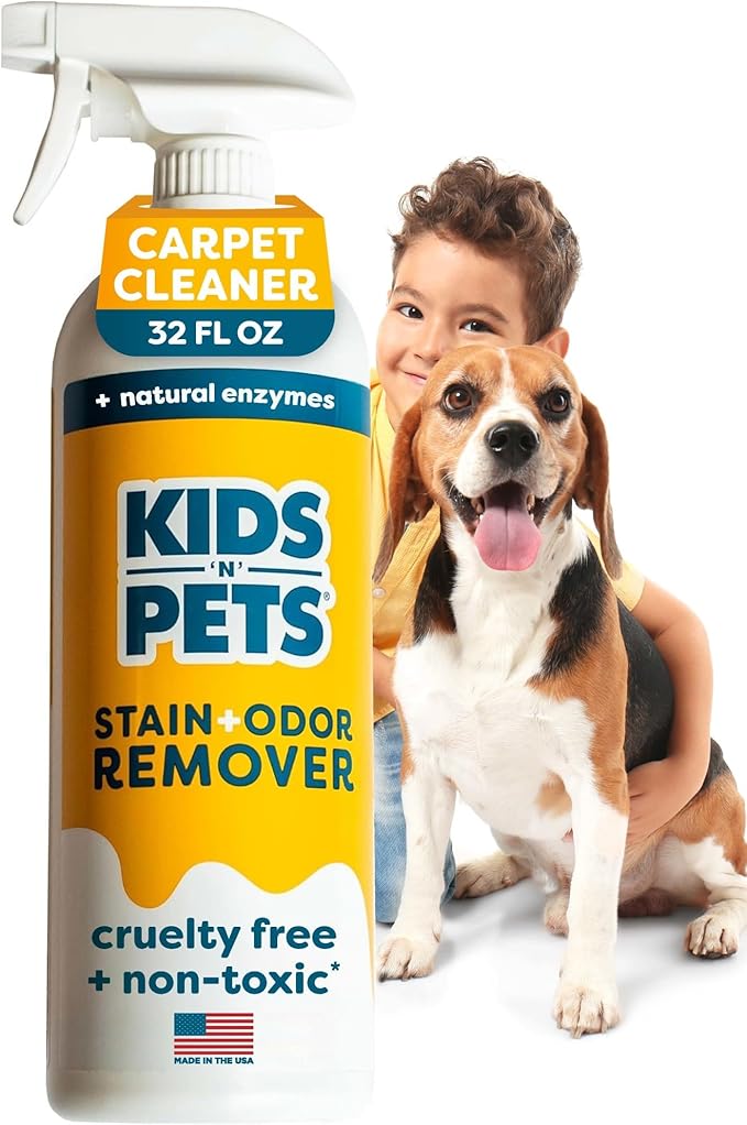 KIDS 'N' PETS Stain & Odor Remover for Carpet, Fabric & Furniture, 32 oz | Dog Pee & Cat Urine