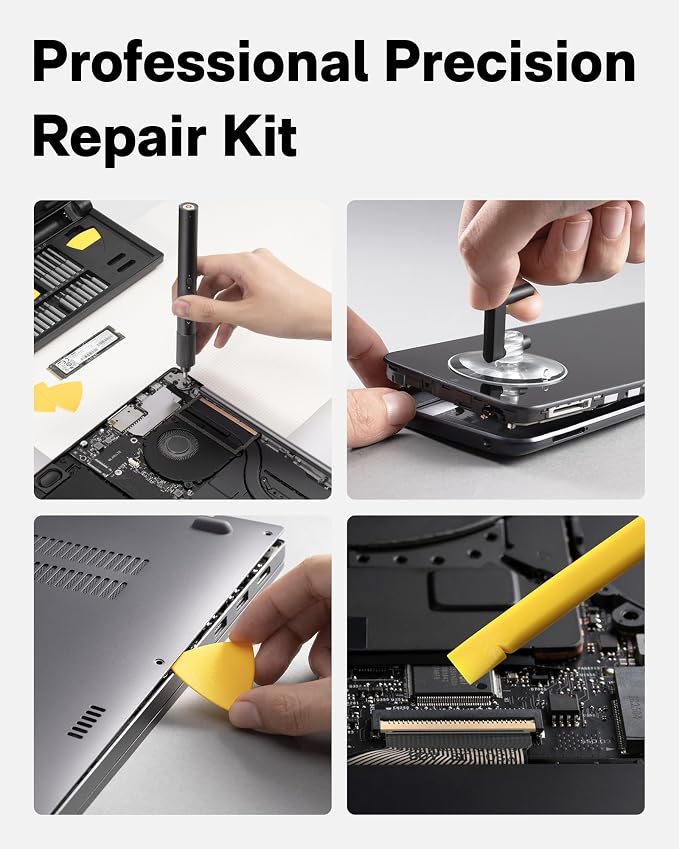 HOTO Precision Screwdriver Set, Repair Kit/w 26 Bits and 10 Repair Tools | 110° Upright Workpad, 0.05/0.2 N·m Torque, LED Light, for Electronics, Phones, Laptops