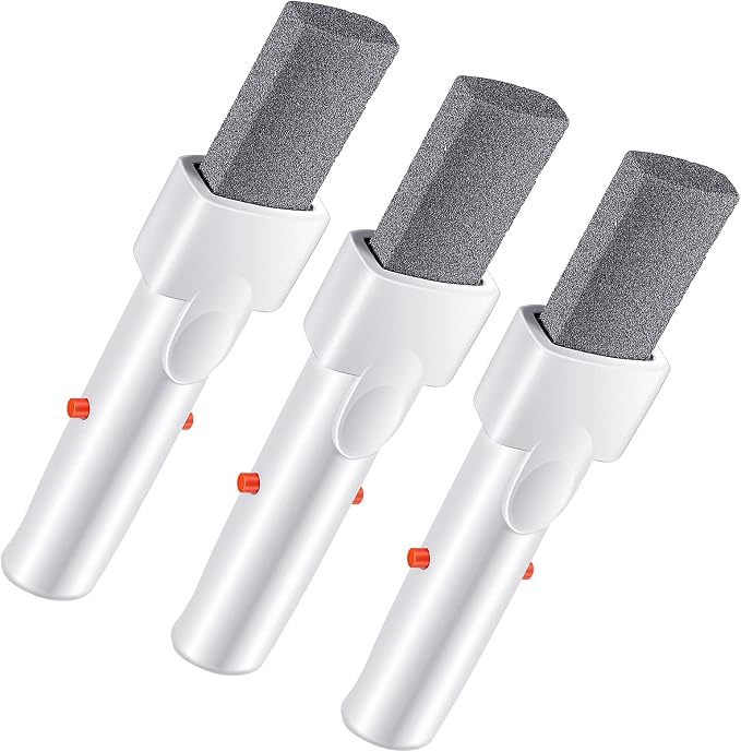Geiserailie 3 Pcs Pool Pumice Stone with Ez-Clip Handle Erase Rust Stain Spot Remover Pool Tile Calcium Cleaning Tools Pumice Sticks Stone for Concrete Plaster Spa Toilet Bowl Ring Cleaning