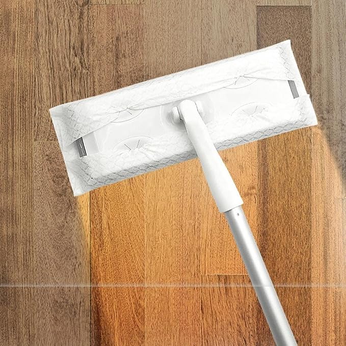 2-in-1 Wet and Dry Flat Mop for Cleaning Starter Kit with Washable Pads for Hardwood Floor and for Tile, Lightweight Design with Retractable Handle and Portable Detachable Parts(B)