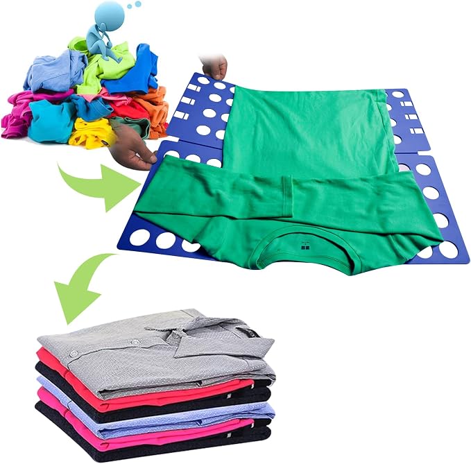 GYE T Shirt Folding Board T Shirt Clothes Folder Laundry Organizer Durable Tool Plastic Easy and Fast Folding Board for Kid Children and Adult to Fold Clothes (Blue) | Durable plastic construction, fast and easy clothes folding, suitable for kids and a...