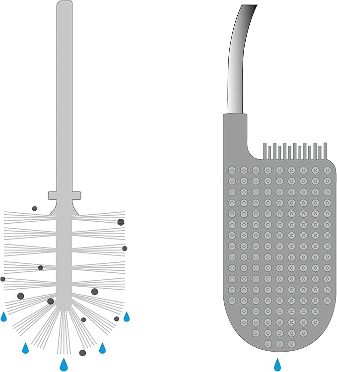 Joseph Joseph Flex Lite Stainless Steel Toilet Brush, Pack of 2, White