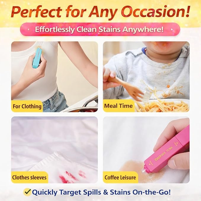 Gieleph Stain Remover, 3-Second Stain Remover Pen for Clothes, 12ml On-the-Go Spot Cleaner, Double Head Instant Treater Sticks With Lanyard, Travel & Pocket-Sized (2, Purple 12ml)