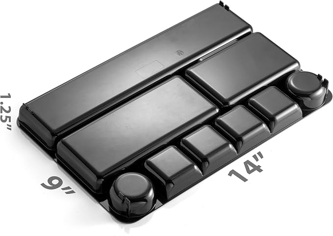 Officemate Recycled Plastic Desk Drawer Organizer, Nine Compartments, 14 X 9 X 1.13, Black (Pack of 6)