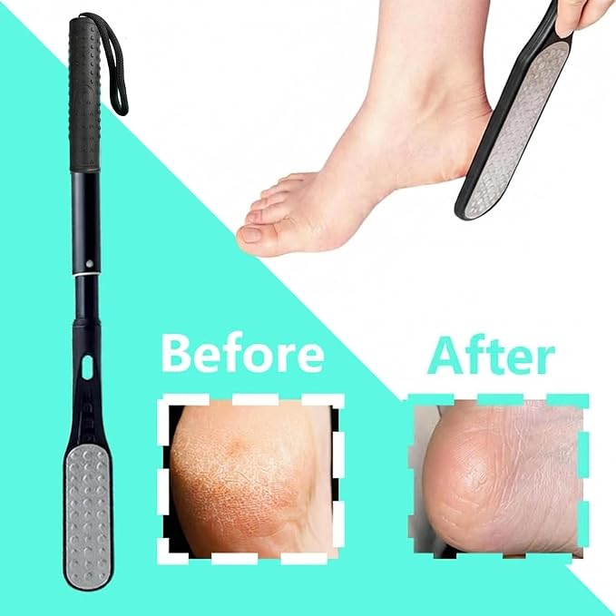 Toe Cleaning Brush, Foot Brush Long Handle 18.8"-25.9" Telescopic, Foot Scrubber Callus Remover for Feet Use in Shower for Men and Women