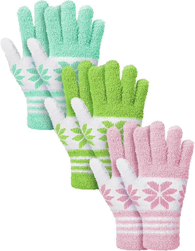 Patelai 3 Pairs Microfiber Plant Dusting Gloves Leaf Cleaning Gloves for Indoor Plants, Blinds, Furniture, House (Gray,Orange,Brown,Small)