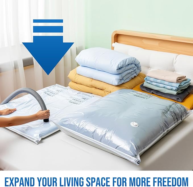 TAILI 8 Pack Vacuum Storage Bags, Jumbo Size (31×40 inch), Vacuum Seal Bags for Clothing, Bulky Bedding, Comforter, Blankets, Pillows, Space Saver Packing