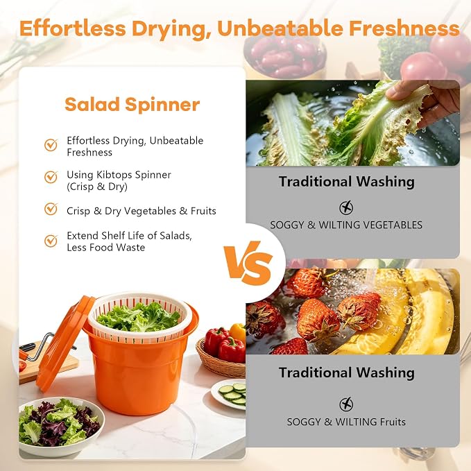 3.2 Gallon Commercial Salad Spinner, Heavy Duty Salad Dryer with Draining Hose, 12Qt Manual Lettuce Dryer for Washing, Spinning & Draining, Holds 4 Heads of Lettuce for Restaurant Kitchen Prep